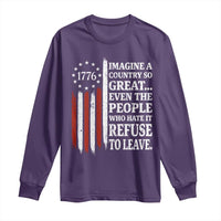 Vintage 1776 Betsy Ross Flag Imagine A Country So Great Long Sleeve Shirt Retro Patriotic American Heritage