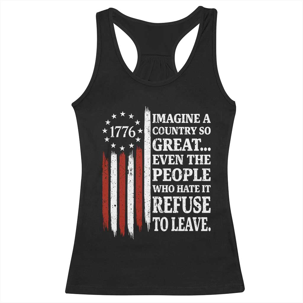 Vintage 1776 Betsy Ross Flag Imagine A Country So Great Racerback Tank Top Retro Patriotic American Heritage