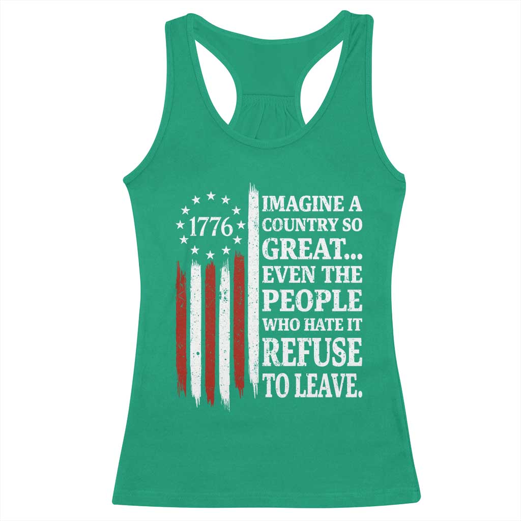Vintage 1776 Betsy Ross Flag Imagine A Country So Great Racerback Tank Top Retro Patriotic American Heritage