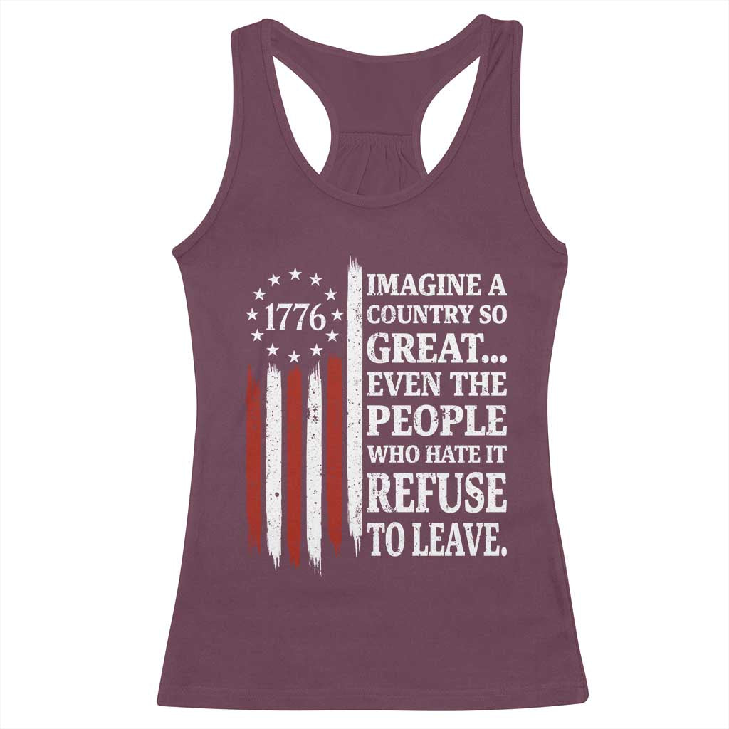 Vintage 1776 Betsy Ross Flag Imagine A Country So Great Racerback Tank Top Retro Patriotic American Heritage