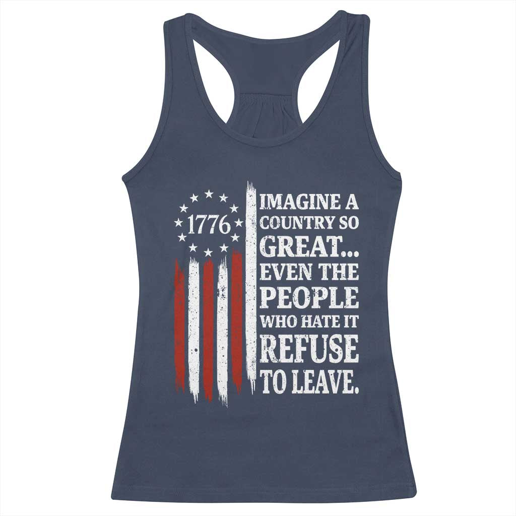 Vintage 1776 Betsy Ross Flag Imagine A Country So Great Racerback Tank Top Retro Patriotic American Heritage