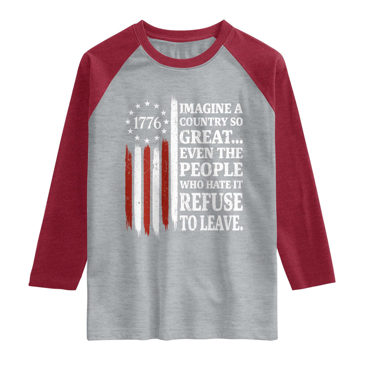 Vintage 1776 Betsy Ross Flag Imagine A Country So Great Raglan Shirt Retro Patriotic American Heritage