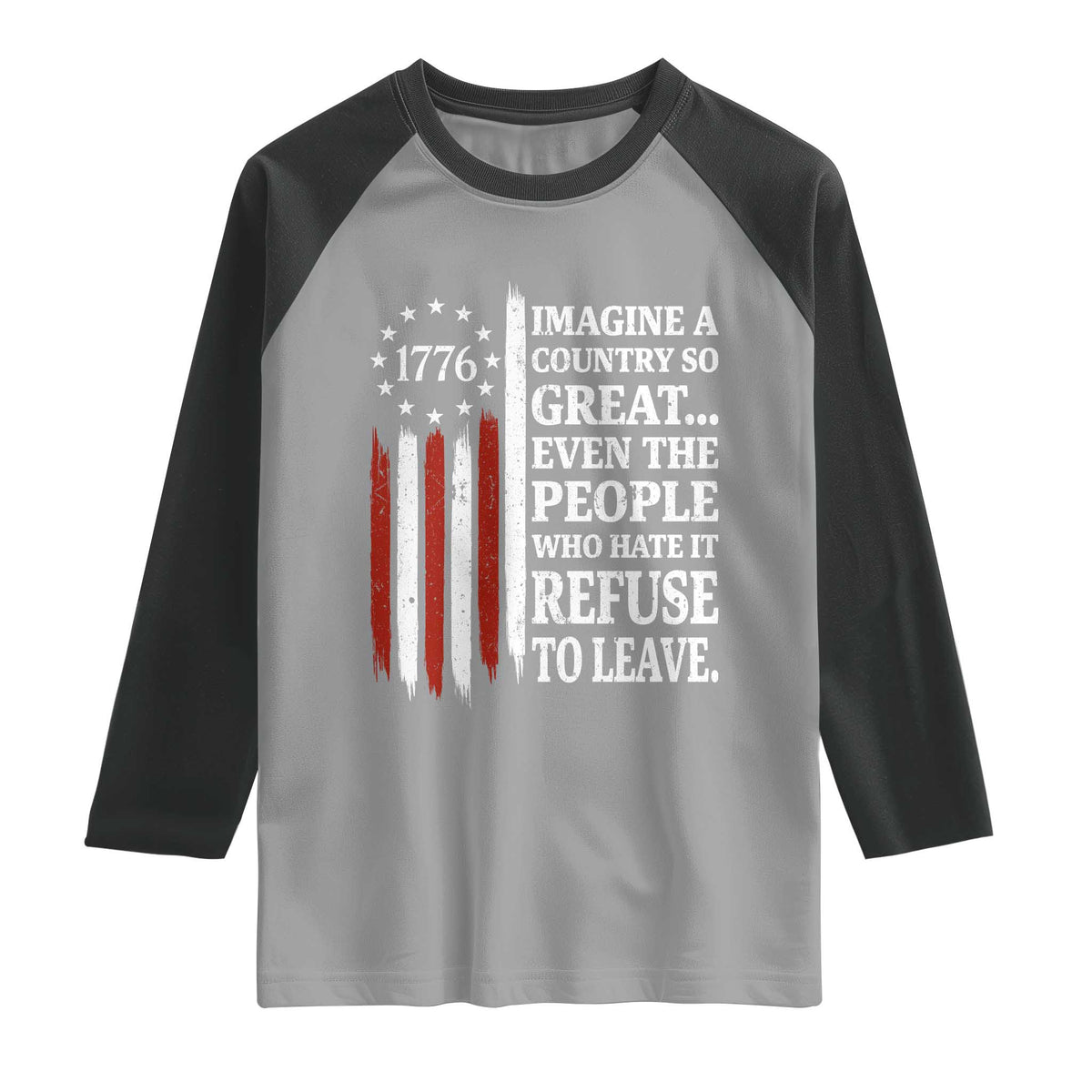 Vintage 1776 Betsy Ross Flag Imagine A Country So Great Raglan Shirt Retro Patriotic American Heritage