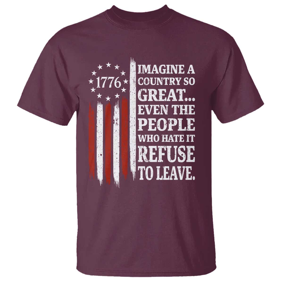 Vintage 1776 Betsy Ross Flag Imagine A Country So Great T Shirt Retro Patriotic American Heritage