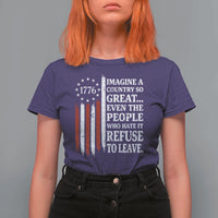 Vintage 1776 Betsy Ross Flag Imagine A Country So Great T Shirt For Women Retro Patriotic American Heritage