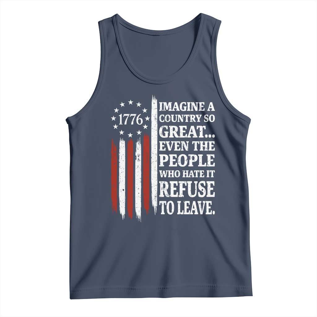Vintage 1776 Betsy Ross Flag Imagine A Country So Great Tank Top Retro Patriotic American Heritage