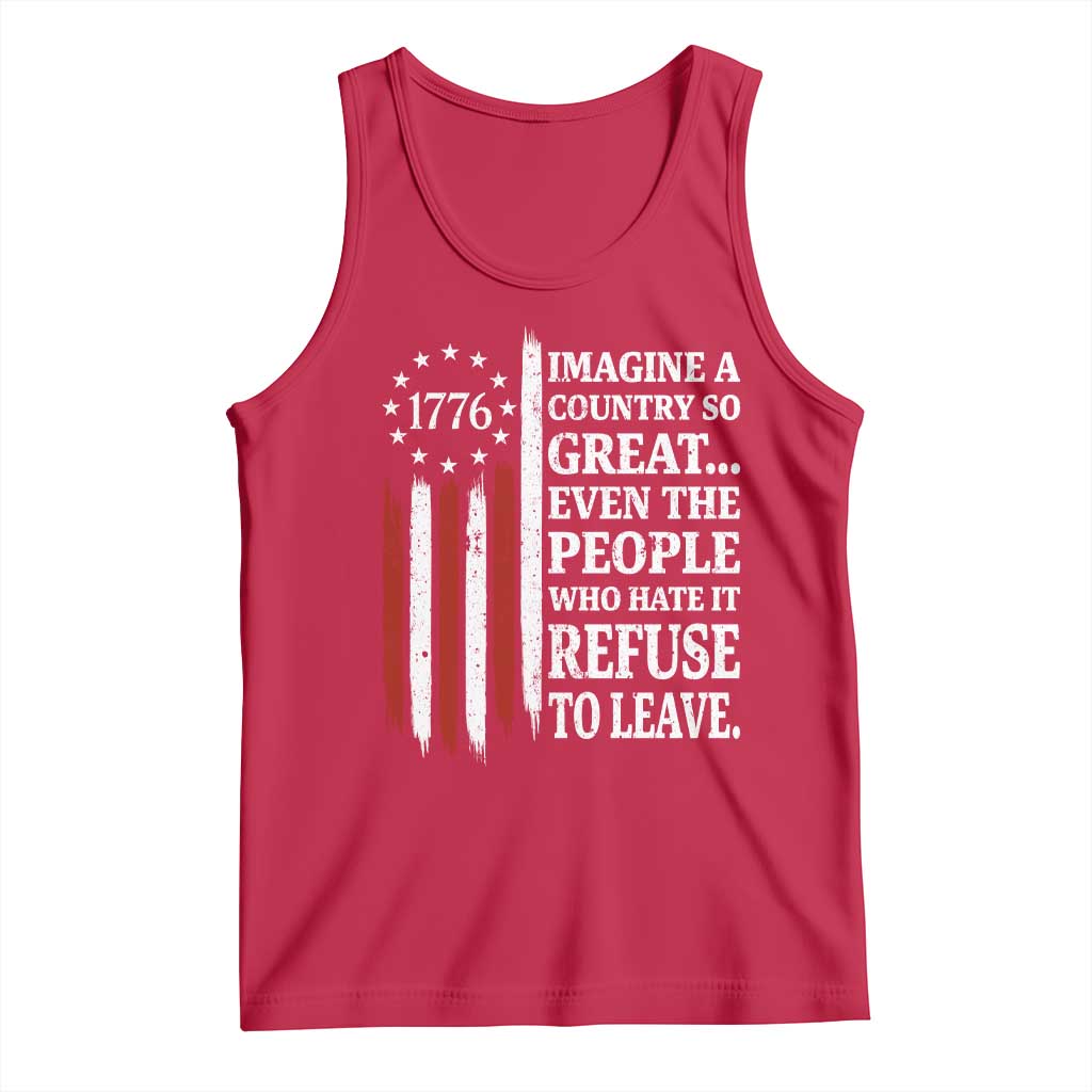 Vintage 1776 Betsy Ross Flag Imagine A Country So Great Tank Top Retro Patriotic American Heritage