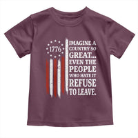 Vintage 1776 Betsy Ross Flag Imagine A Country So Great Toddler T Shirt Retro Patriotic American Heritage