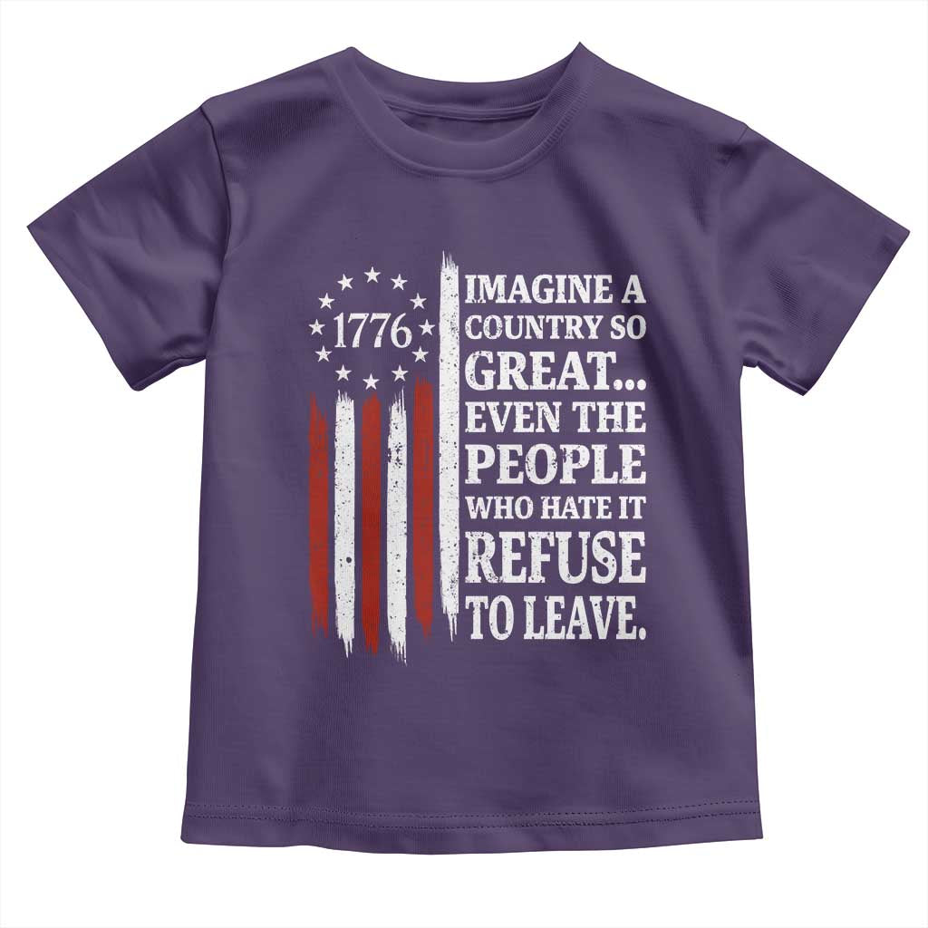 Vintage 1776 Betsy Ross Flag Imagine A Country So Great Toddler T Shirt Retro Patriotic American Heritage