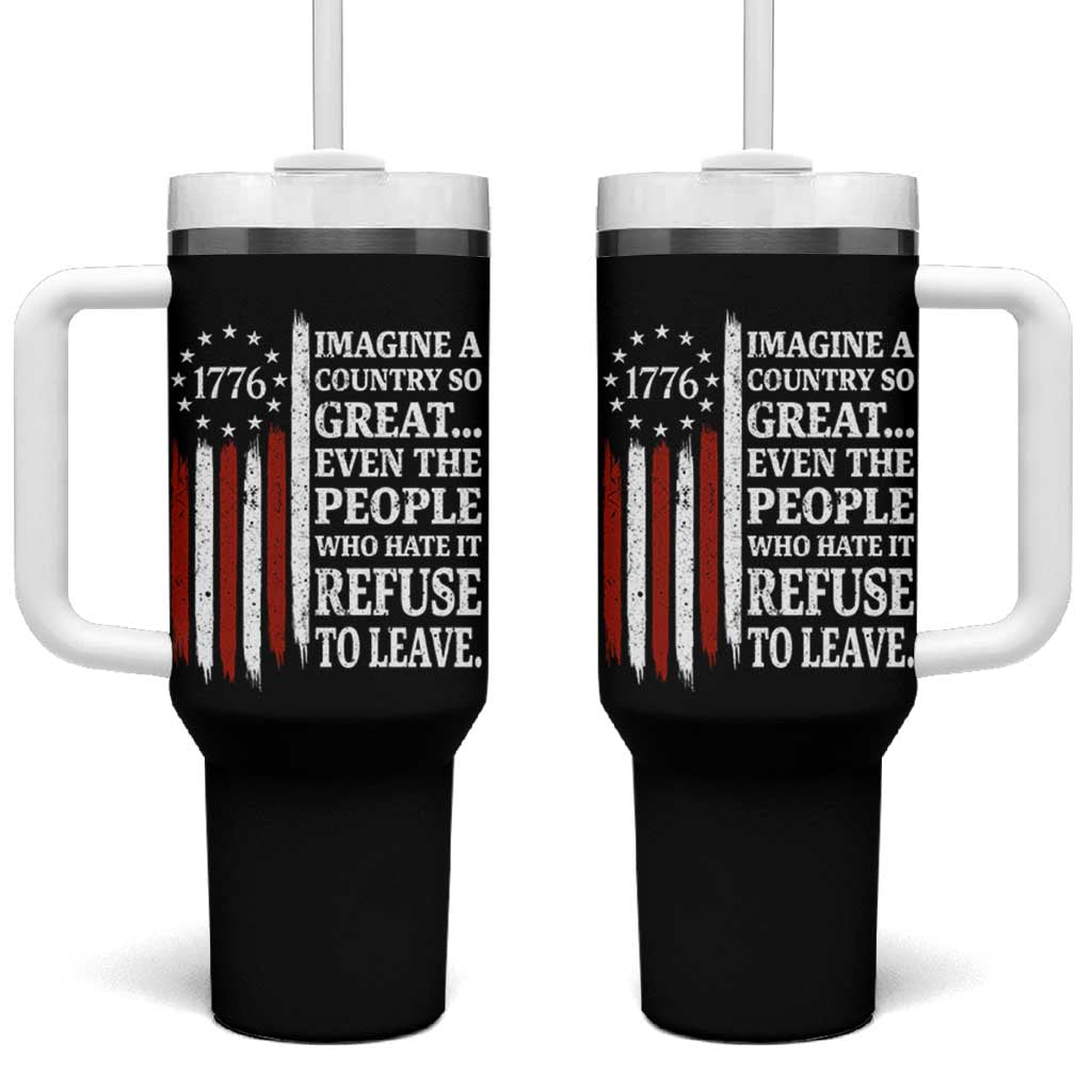 Vintage 1776 Betsy Ross Flag Imagine A Country So Great Tumbler With Handle Retro Patriotic American Heritage
