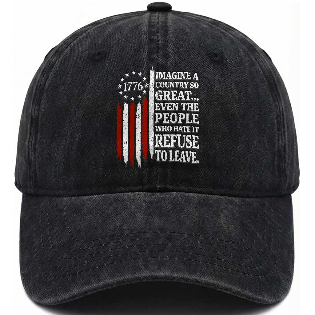 Vintage 1776 Betsy Ross Flag Imagine A Country So Great Washed Cotton Baseball Cap Retro Patriotic American Heritage