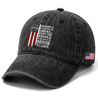 Vintage 1776 Betsy Ross Flag Imagine A Country So Great Washed Cotton Baseball Cap Retro Patriotic American Heritage