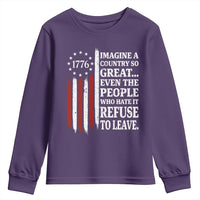 Vintage 1776 Betsy Ross Flag Imagine A Country So Great Youth Sweatshirt Retro Patriotic American Heritage