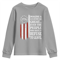 Vintage 1776 Betsy Ross Flag Imagine A Country So Great Youth Sweatshirt Retro Patriotic American Heritage