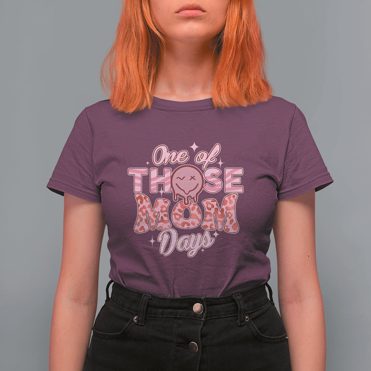 Mother's Day T Shirt For Women Mothers Day One Of Those Mom Days Funny Mom Life Pink Groovy - Wonder Print Shop