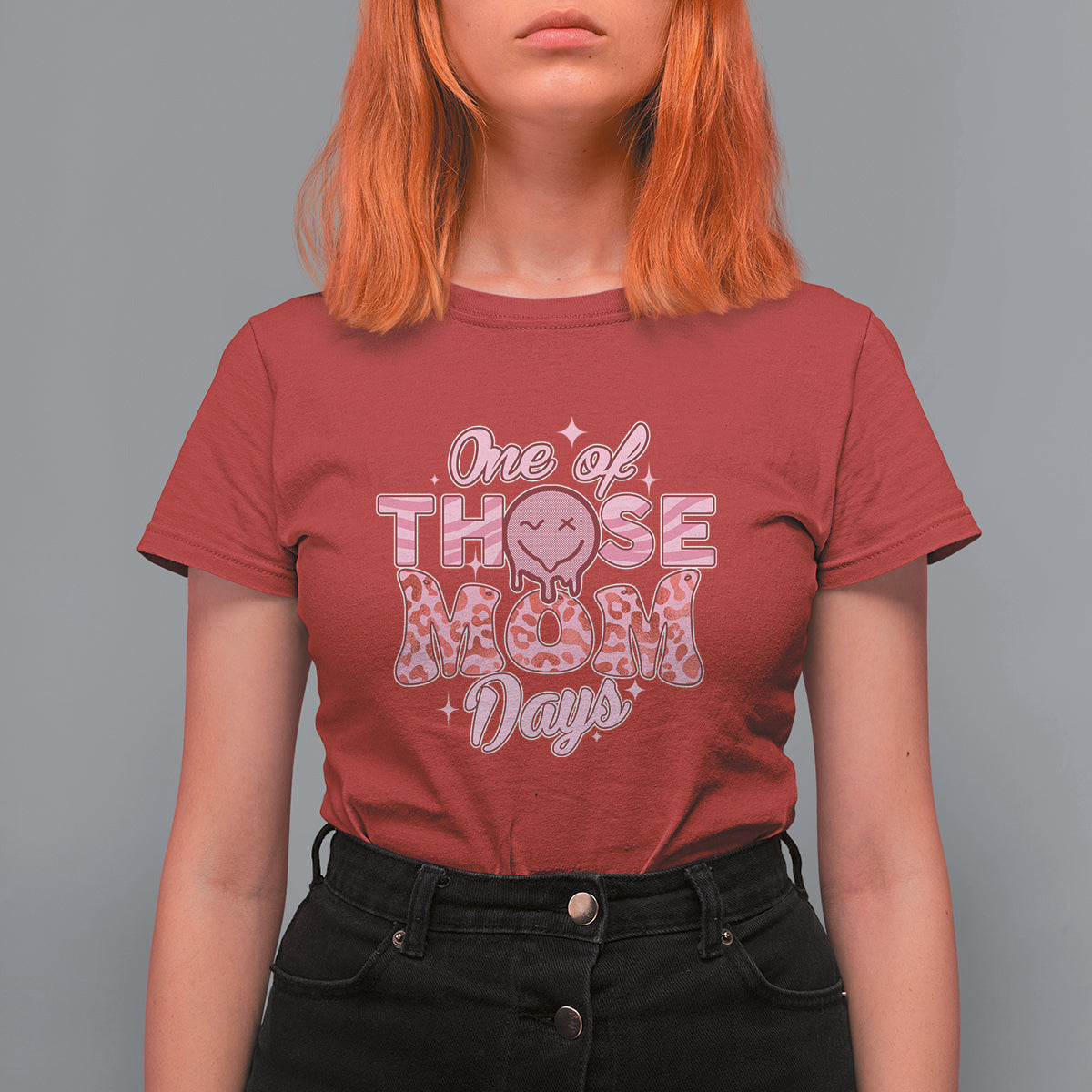Mother's Day T Shirt For Women Mothers Day One Of Those Mom Days Funny Mom Life Pink Groovy - Wonder Print Shop