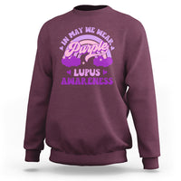 Lupus Awareness Sweatshirt In May We Wear Purple Lupus Awareness Purple Ribbon Awareness - Wonder Print Shop