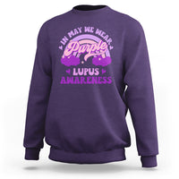 Lupus Awareness Sweatshirt In May We Wear Purple Lupus Awareness Purple Ribbon Awareness - Wonder Print Shop