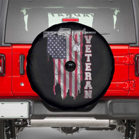 American Veteran Spare Tire Cover US Flag With Rifle And Dog Tags