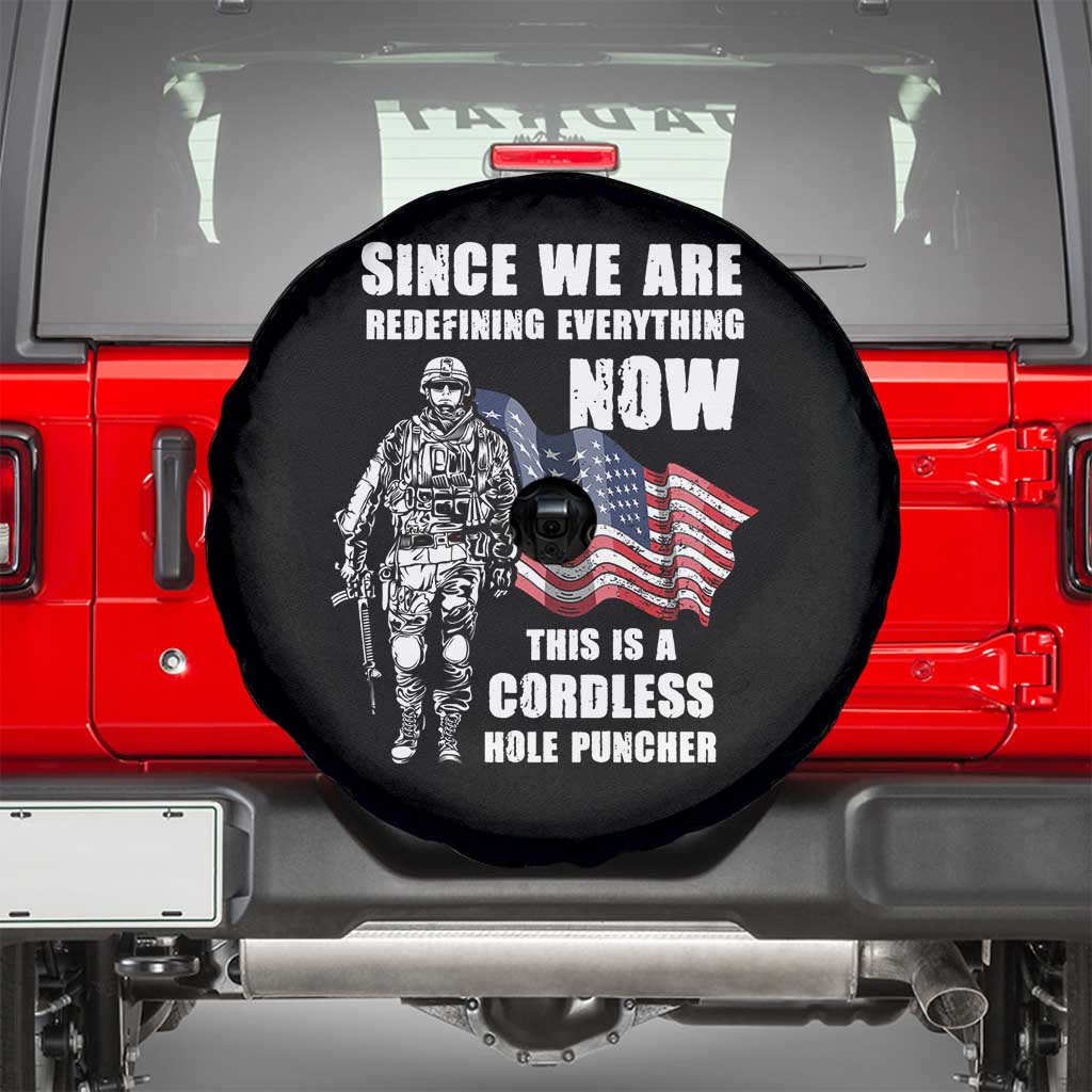 American Patriot Spare Tire Cover This Is A Cordless Hole Puncher US Flag Rifle