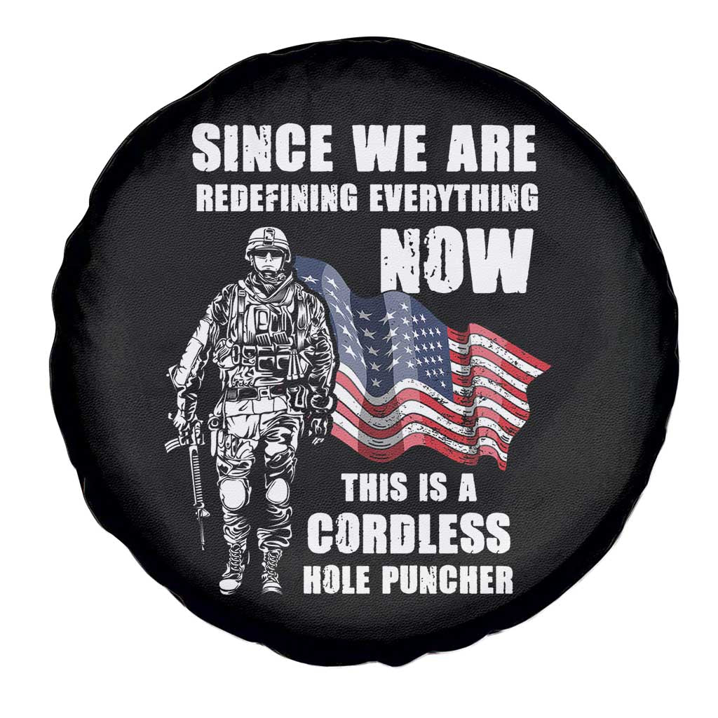 American Patriot Spare Tire Cover This Is A Cordless Hole Puncher US Flag Rifle