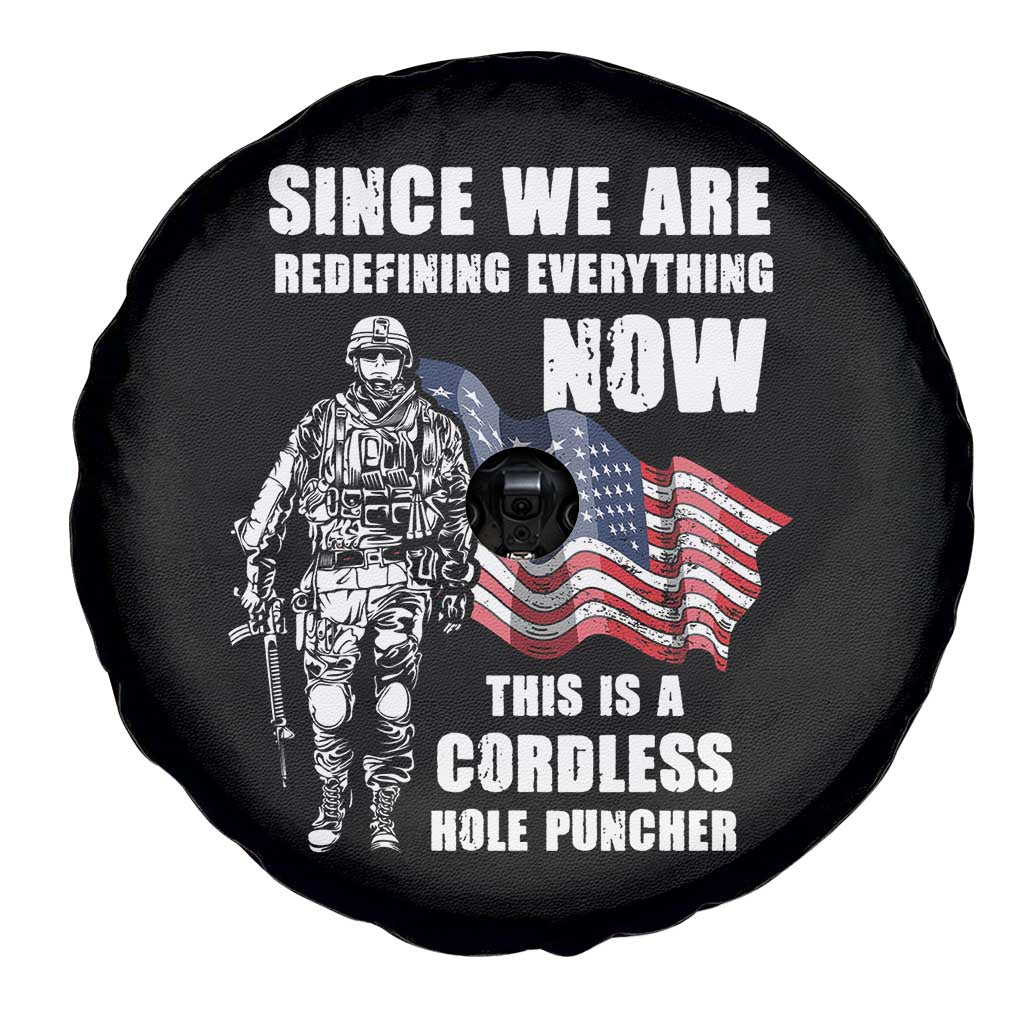 American Patriot Spare Tire Cover This Is A Cordless Hole Puncher US Flag Rifle