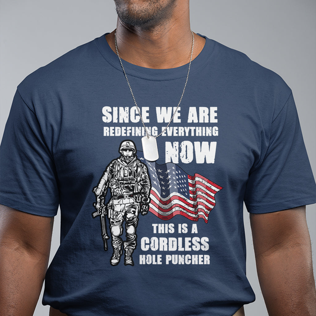 American Patriot T Shirt This Is A Cordless Hole Puncher US Flag Rifle - Wonder Print Shop