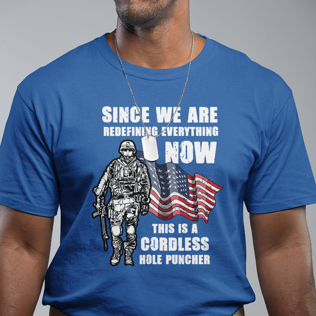 American Patriot T Shirt This Is A Cordless Hole Puncher US Flag Rifle - Wonder Print Shop