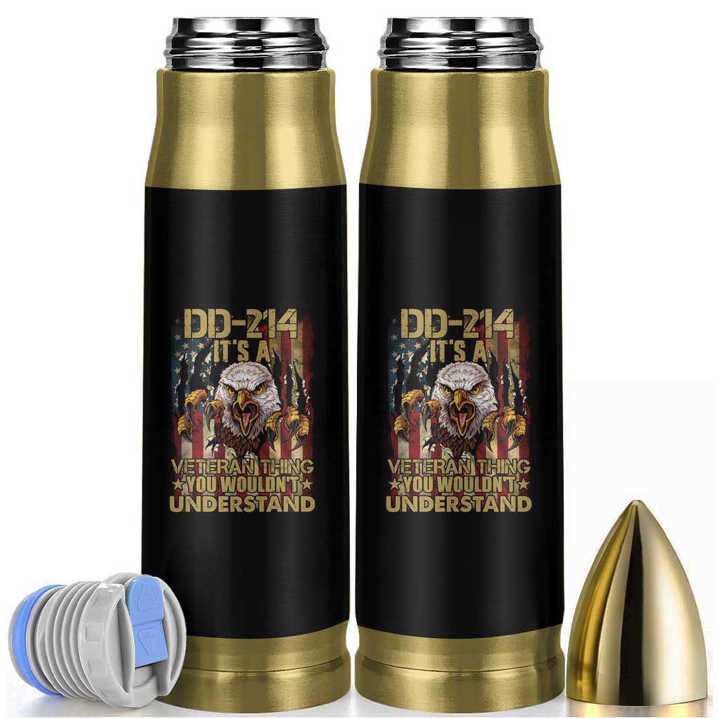 American Veteran Bullet Tumbler DD-214 It's A Veteran Thing You Wouldn't Understand US Flag Bald Eagle