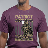 Veteran T Shirt We Fought Because We Love What We Left Behind American Flag Soldier - Wonder Print Shop