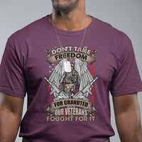 Veteran T Shirt Don't Take Freedom For Granted They Fought For It US Flag Memorial Soldier - Wonder Print Shop