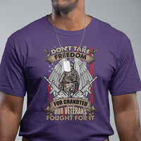 Veteran T Shirt Don't Take Freedom For Granted They Fought For It US Flag Memorial Soldier - Wonder Print Shop