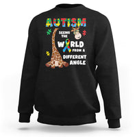Autism Giraffe Sweatshirt Seeing The World From A Different Angle Puzzle Pieces - Wonder Print Shop