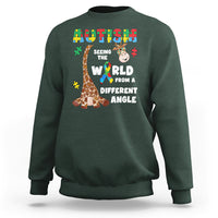 Autism Giraffe Sweatshirt Seeing The World From A Different Angle Puzzle Pieces - Wonder Print Shop