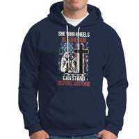 Female Veteran Hoodie She Who Kneels Before God Can Stand Before Anyone Strong Women - Wonder Print Shop