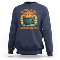 Dumpster Fire Sweatshirt It's Fine I'm Fine Everything Is Fine Retro Vintage - Wonder Print Shop