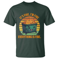 Dumpster Fire T Shirt It's Fine I'm Fine Everything Is Fine Retro Vintage - Wonder Print Shop