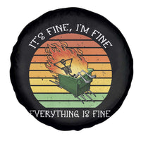 Dumpster Fire Skeleton Spare Tire Cover It's Fine I'm Fine Everything Is Fine