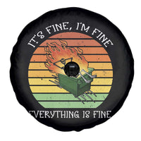Dumpster Fire Skeleton Spare Tire Cover It's Fine I'm Fine Everything Is Fine