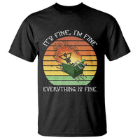 Dumpster Fire Skeleton T Shirt It's Fine I'm Fine Everything Is Fine - Wonder Print Shop