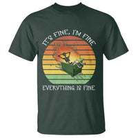 Dumpster Fire Skeleton T Shirt It's Fine I'm Fine Everything Is Fine - Wonder Print Shop