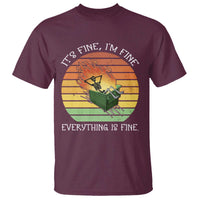 Dumpster Fire Skeleton T Shirt It's Fine I'm Fine Everything Is Fine - Wonder Print Shop