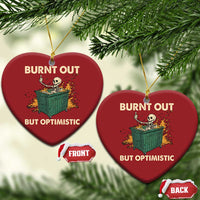 Funny Dumpster Fire Skeleton Christmas Ornament Burn Out But Optimistic - Wonder Print Shop