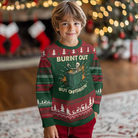 Funny Dumpster Fire Skeleton Ugly Christmas Sweater Burn Out But Optimistic - Wonder Print Shop