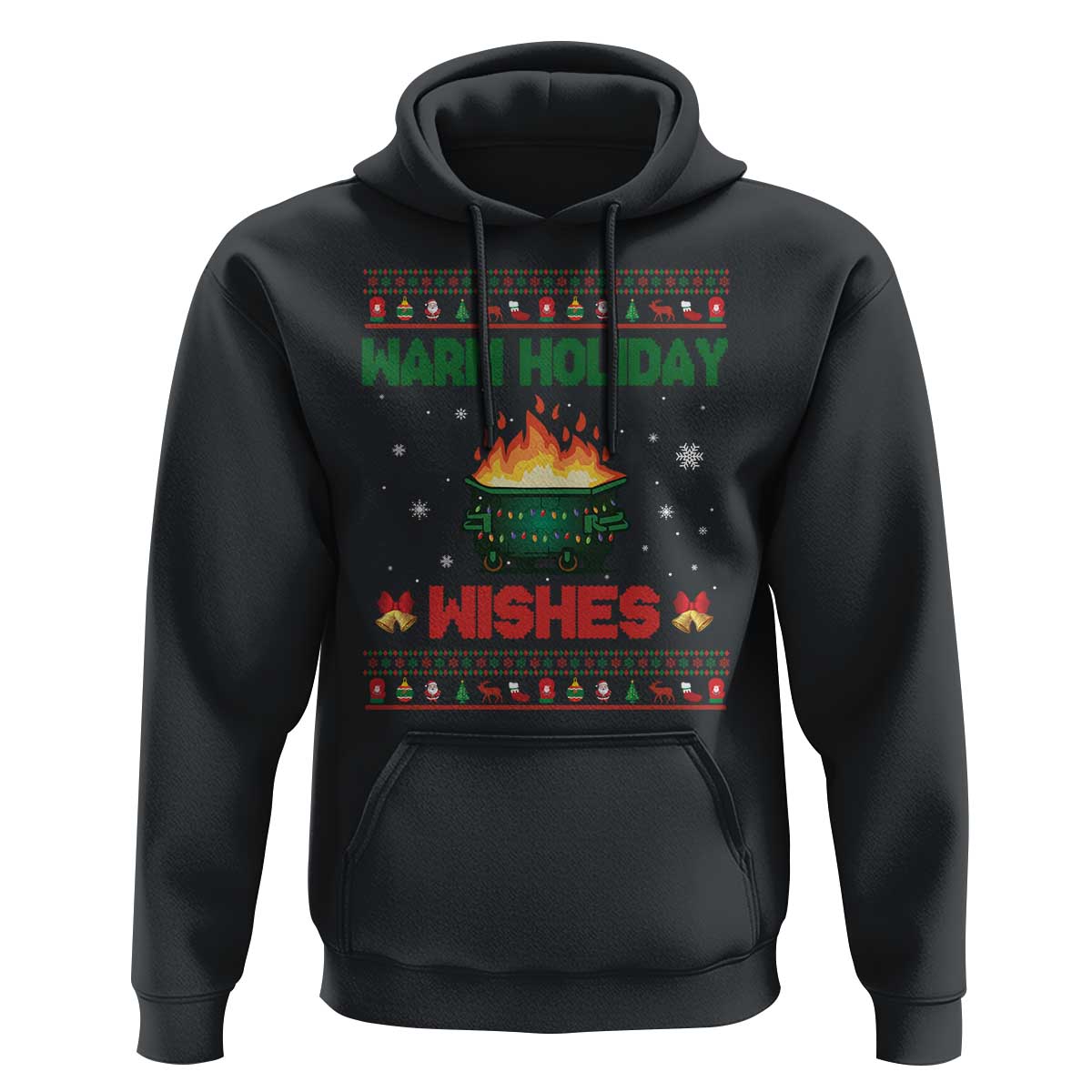 Christmas Dumpster Fire Hoodie Warm Holiday Wishes - Wonder Print Shop