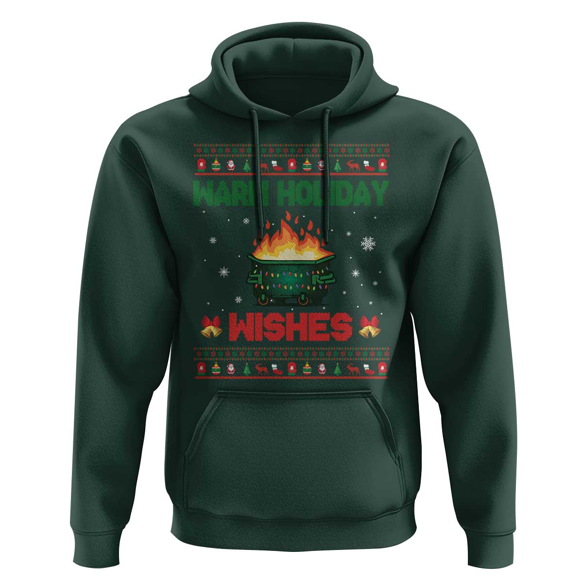 Christmas Dumpster Fire Hoodie Warm Holiday Wishes - Wonder Print Shop