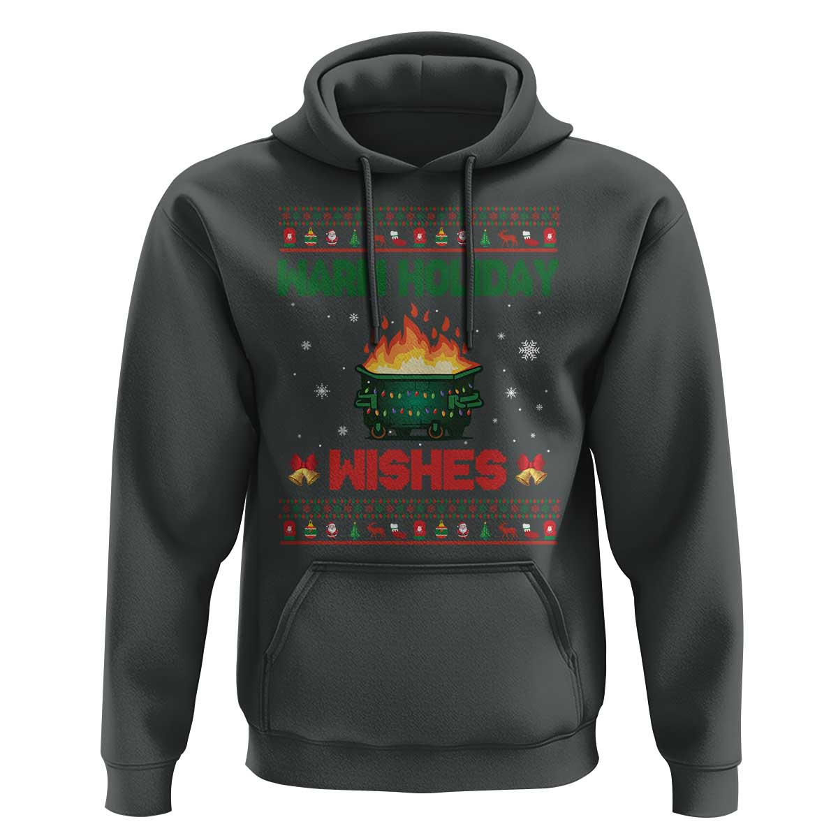 Christmas Dumpster Fire Hoodie Warm Holiday Wishes - Wonder Print Shop
