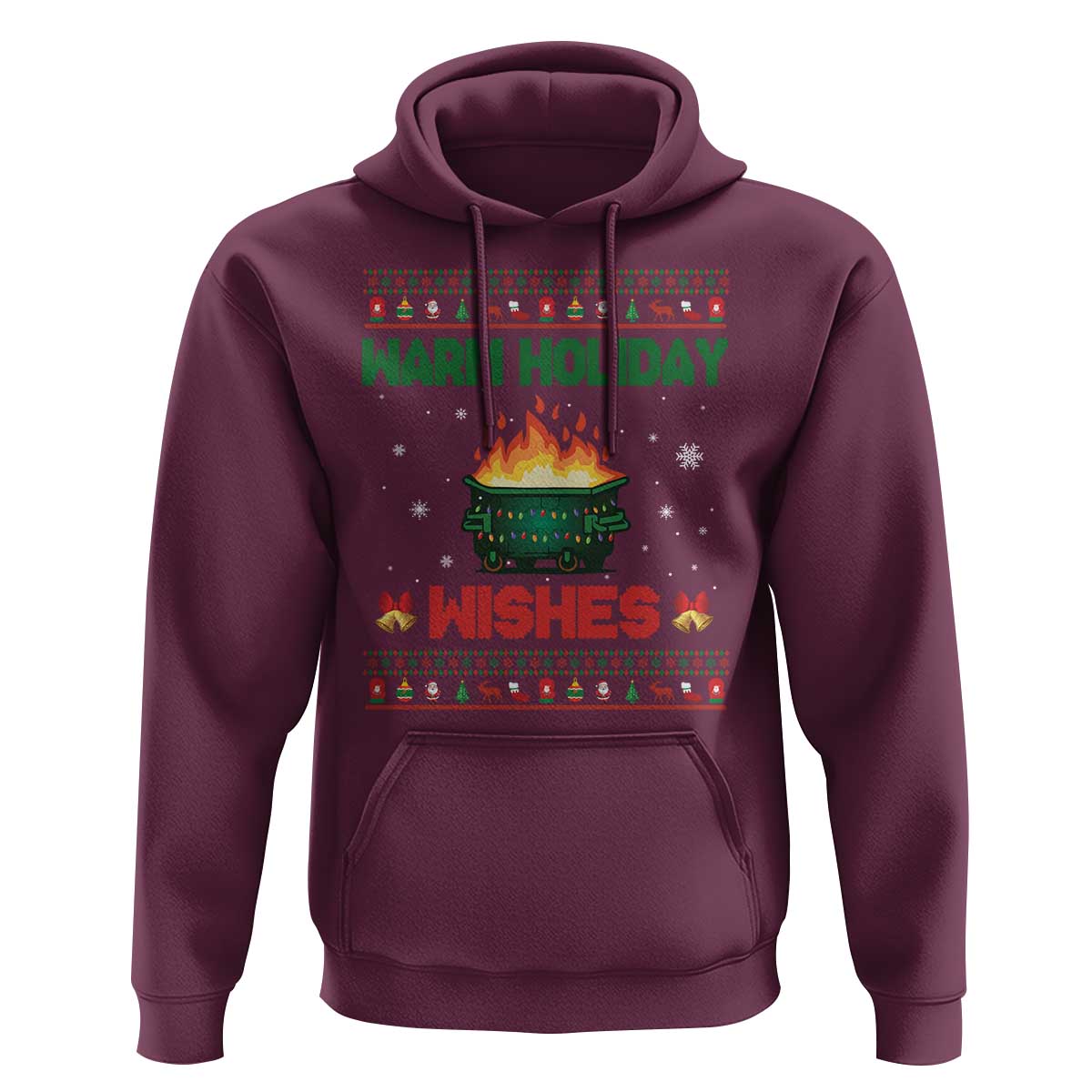 Christmas Dumpster Fire Hoodie Warm Holiday Wishes - Wonder Print Shop