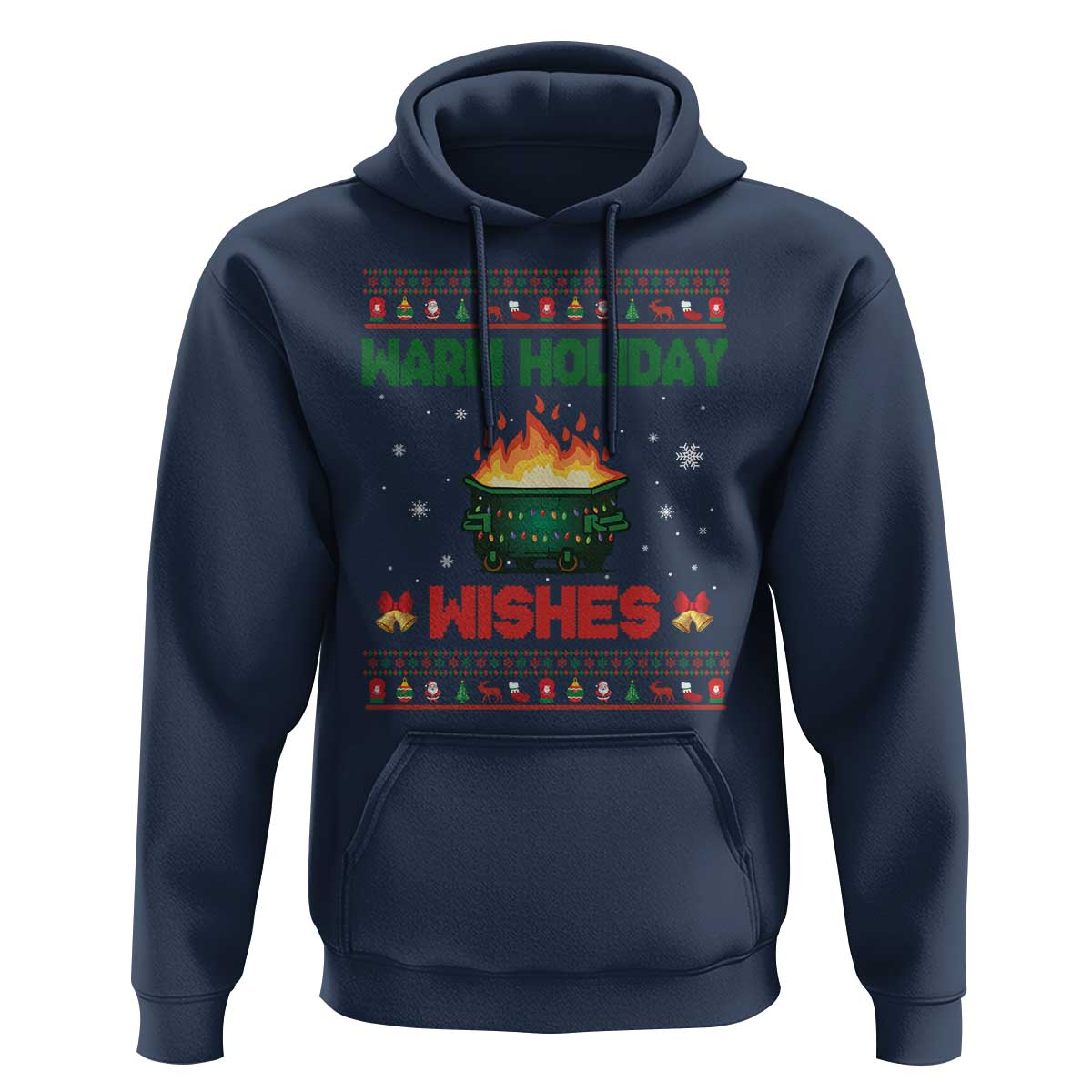 Christmas Dumpster Fire Hoodie Warm Holiday Wishes - Wonder Print Shop