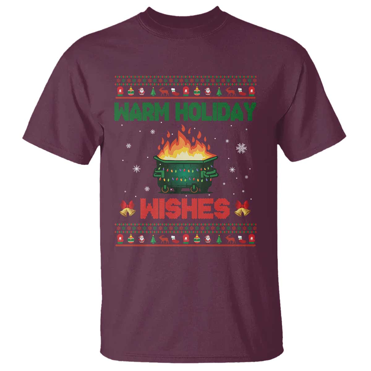 Christmas Dumpster Fire T Shirt Warm Holiday Wishes - Wonder Print Shop